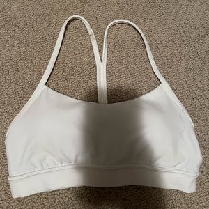 White lululemon Flow Y Bra Nulu